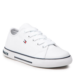 Tommy Hilfiger Teniși Tommy Hilfiger Low Cut Lace-Up Sneaker T3X4-32207-0890 M White 100