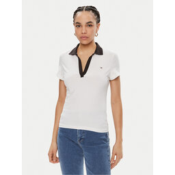 Tommy Jeans Tommy Jeans Pólóing Contrast DW0DW17225 Fehér Slim Fit