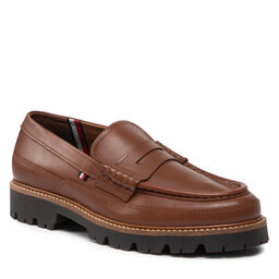 Tommy Hilfiger Pantofi Tommy Hilfiger Fashion Leather Loafer FM0FM04107 Winter Cognac GVI