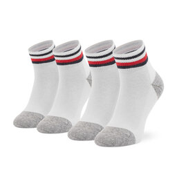 Tommy Hilfiger Súprava 2 párov vysokých detských ponožiek Tommy Hilfiger 100001501 White 300