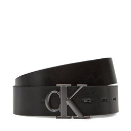 Calvin Klein Jeans Pánsky opasok Calvin Klein Jeans Monogram Plaque Buckle 35Mm Adj/Rev LV04G7026G Čierna