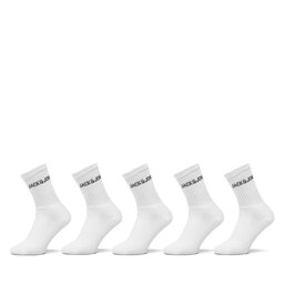 Jack&Jones Комплект 5 чифта дълги чорапи мъжки Jack&Jones Regen 12266536 Бял