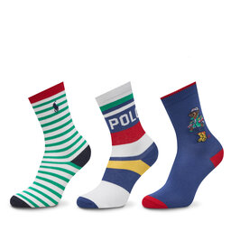 Polo Ralph Lauren Sada 3 párů dětských vysokých ponožek Polo Ralph Lauren 444969088001 Barevná