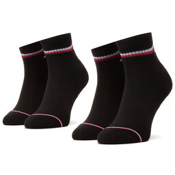 Tommy Hilfiger Súprava 2 párov vysokých pánskych ponožiek Tommy Hilfiger 100001094 Black 200