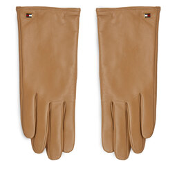 Tommy Hilfiger Mănuși de Damă Tommy Hilfiger Essential Flag Leather Gloves AW0AW15360 Classic Khaki RBL