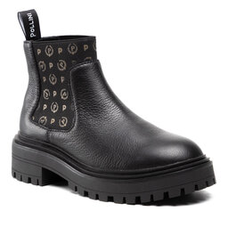 Pollini Kotníková obuv s elastickým prvkem Pollini TA21045G0DQ1F00A Nero