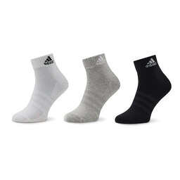 adidas Σετ 3 ζευγάρια κοντές κάλτσες unisex adidas Cushioned Sportswear IC1281 Medium Grey Heather/White/Black