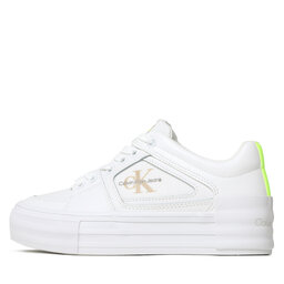 

Снікерcи Calvin Klein Jeans Vulc Flatform Bold Fluo Contr YW0YW00904 White/Safety Yellow, Білий