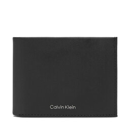 Calvin Klein Portfel męski Calvin Klein Ck Must Comp Trifold W Coin & Ca LV04D1045G Czarny