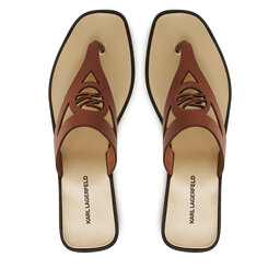 KARL LAGERFELD Šlepetės per pirštą KARL LAGERFELD Skoot II KL80407 Ruda