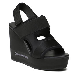 Calvin Klein Jeans Sandalen Calvin Klein Jeans Wedge Sandal Webbing YW0YW01073 Black/Lavender Aura BEH