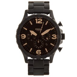 Fossil Ρολόι Fossil Nate JR1356 Black/Black