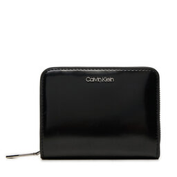 Calvin Klein Portafoglio piccolo da donna Calvin Klein Ck Must Medium Zip Around_Shiny K60K612847 Nero