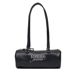 Tommy Jeans Handtasche Tommy Jeans Tjw Bold Script Shoulder Barrel AW0AW19055 Schwarz