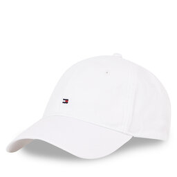 Tommy Hilfiger Gorra con visera Tommy Hilfiger Essential Flag Soft Cap AW0AW17131 Blanco