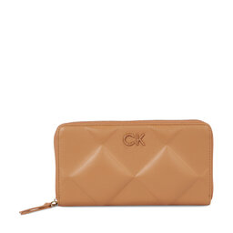 Calvin Klein Portafoglio da donna Calvin Klein Re-Lock Quilt Za Wallet Lg K60K610774 Brown Sugar GA5