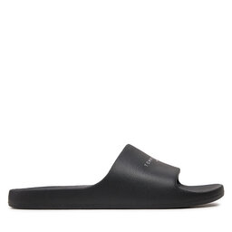 Tommy Jeans Şlapi Tommy Jeans Tjw Printed Pu Pool Slide EN0EN02693 Negru