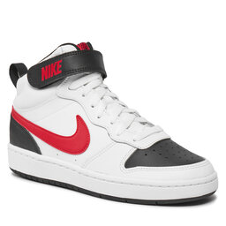 Nike Boty Nike Buty Court Borough Mid 2 (GS) CD7782-110 White/University Red/Black