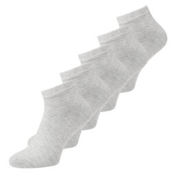 Jack&Jones Sada 5 párů pánských nízkých ponožek Jack&Jones Dongo 12120278 Šedá