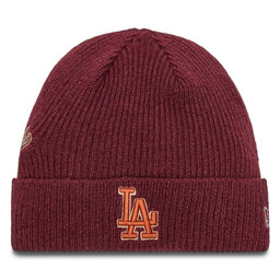 New Era Czapka New Era LA Dodgers World Series Patch Cuff Knit Beanie 60580732 Czerwony