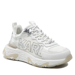 KARL LAGERFELD Sneakers KARL LAGERFELD KL62427 White Lthr & Textile W/Silver