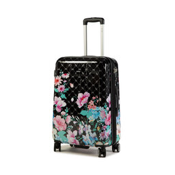 ELLE Средний пластиковый чемодан ELLE Flower Print EL38HA.60.06 Black