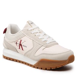 Calvin Klein Jeans Сникърси Calvin Klein Jeans Toothy Runner Irregular Lines YM0YM00624 Ancient White/Eggshell