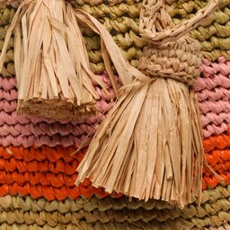 

Сумка Manebi Natural Raffia Beach Bucket V 5.9 AE Tan Pink And Kaki Stripes, Бежевий