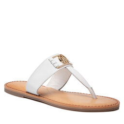 Tommy Hilfiger Tåsandaler Tommy Hilfiger Hardware Flat Leather Mule FW0FW06235 Ecru YBL