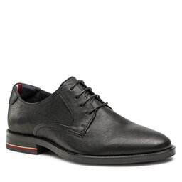 Tommy Hilfiger Zapatos hasta el tobillo Tommy Hilfiger Signature Hilfiger Lth Shoe FM0FM04216 Black BDS
