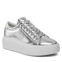 Calvin Klein Сникърси Calvin Klein Bubble Cupsole Lace Up Metallic HW0HW02008 Silver PE6
