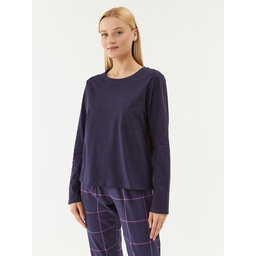 Triumph Triumph Μπλούζα πιτζάμας Mix & Match LSL Top Chest Pocket 03 10216519 Σκούρο μπλε Regular Fit