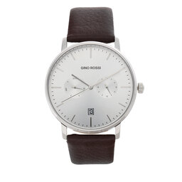 Gino Rossi Часовник Gino Rossi GR GIFT SET 01M Brown/Navy/Silver