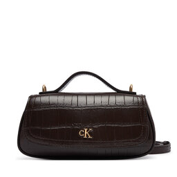 Calvin Klein Handtasche Calvin Klein Ck Croc Top Handle Bag LV04F3903G Dunkelbraun