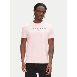 Tommy Jeans Tommy Jeans Marškinėliai Linear Logo DM0DM20744 Rožinė Regular Fit