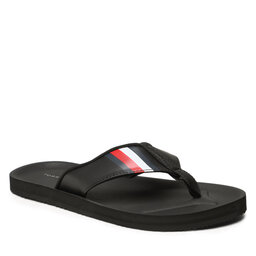 Tommy Hilfiger Zehentrenner Tommy Hilfiger Comfortable Padded Beach Sandal FM0FM04473 Black BDS