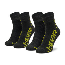 Head Комплект 2 чифта къси чорапи унисекс Head Performance Quarter 791019001 Dark Grey/Lime 009