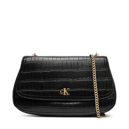 Calvin Klein Дамска чанта Calvin Klein Ck Croc Conv Chain Medium Bag LV04F3284G Черен