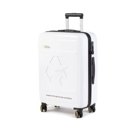 National Geographic Mellanstor hård resväska National Geographic Medium Trolley N205HA.60.01 White