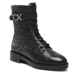 Calvin Klein Členková obuv Calvin Klein Combat Boot HW0HW01525 Seasonal Black Mono 0GK