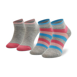 Tommy Hilfiger Vaikiškų trumpų kojinių komplektas (2 poros) Tommy Hilfiger 354010001 Pink/Light Grey Melange