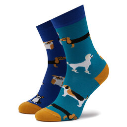 Funny Socks Hohe Unisex-Socken Funny Socks Dogs SM1/34 Blau