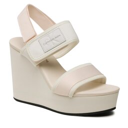 Calvin Klein Jeans Sandalen Calvin Klein Jeans Wedge Sandal Badge YW0YW01028 White/Ancient White 0LA