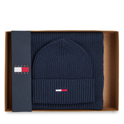 Tommy Hilfiger Set căciulă și fular tip guler Tommy Hilfiger Tjw Flag Beanie And Scarf AM0AM11677 Navy C87