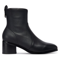 Tommy Hilfiger Боти Tommy Hilfiger Th Stretch Leather Bootie FW0FW08860 Черен