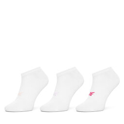 4F 3er-Set niedrige Kindersocken 4F 4FJSS23USOCF097 Weiß