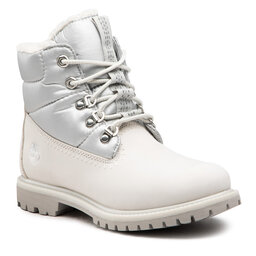 Timberland Schnürstiefeletten Timberland 6'' Prem Puffer Bt Wp TB0A44WJ143 White Nubuck Silver