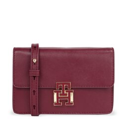 Tommy Hilfiger Τσάντα Tommy Hilfiger Pushlock Leather Small Crossover AW0AW15227 Rouge XJS