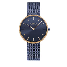 Obaku Zegarek Obaku Folder V252LXSLML Navy/Rose Gold