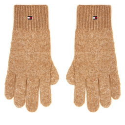 Tommy Hilfiger Moteriškos Pirštinės Tommy Hilfiger Flag Fluffy AW0AW17797 Smėlio